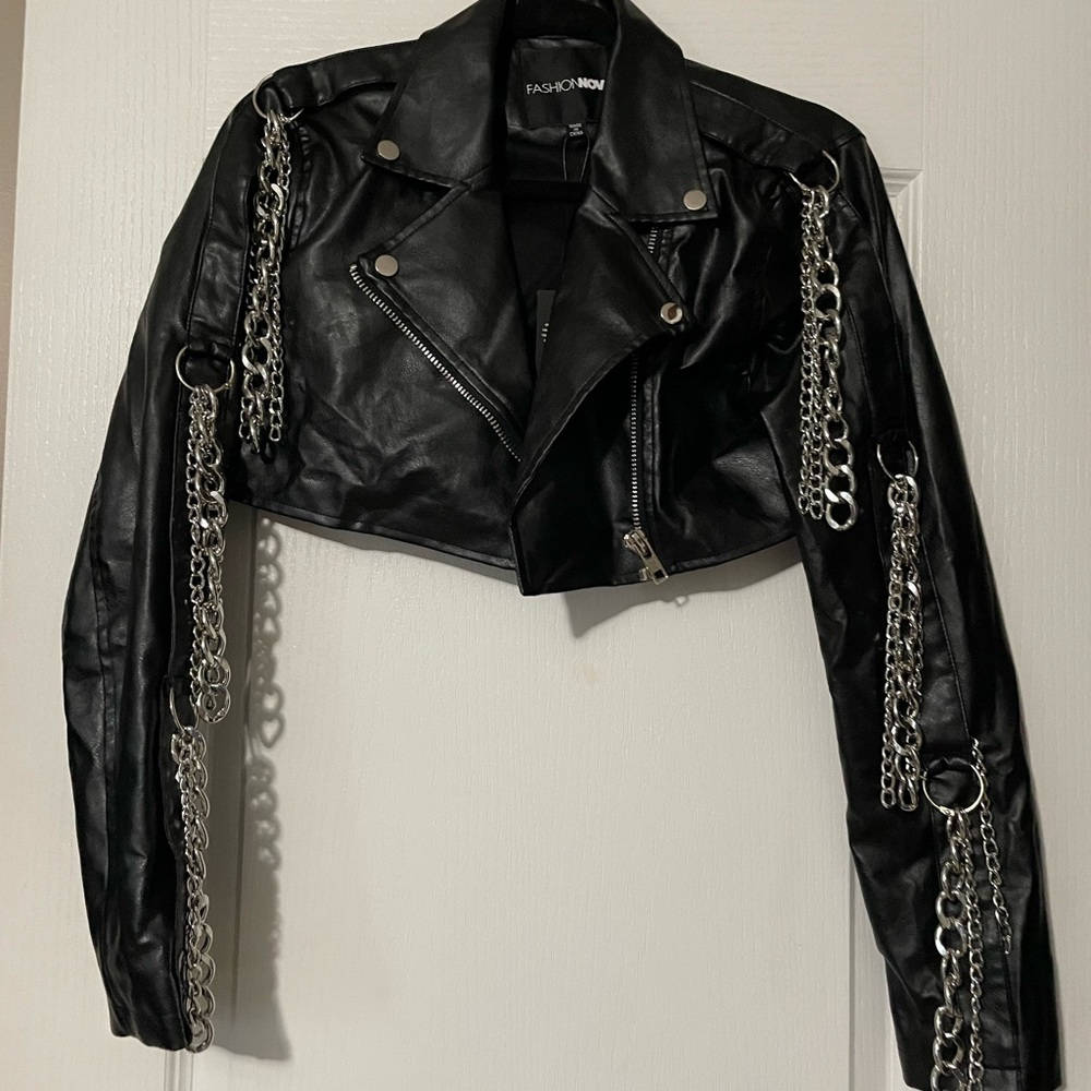Fashion Nova Cropped Chain Jacket